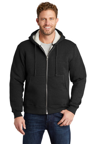 CornerStone® Heavyweight Sherpa-Lined Hooded Fleece Jacket