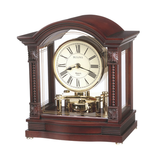 BULOVA Bardwell Mantel Clock, Walnut