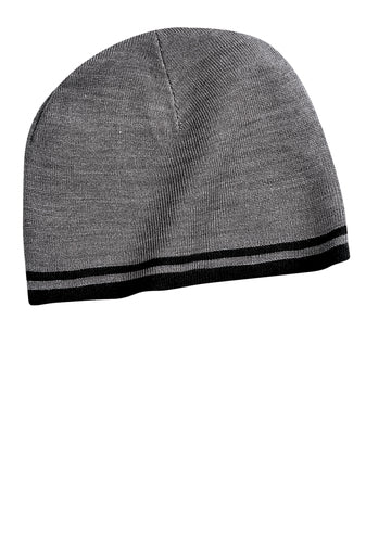 Port & Company® - Fine Knit Skull Cap with Stripes