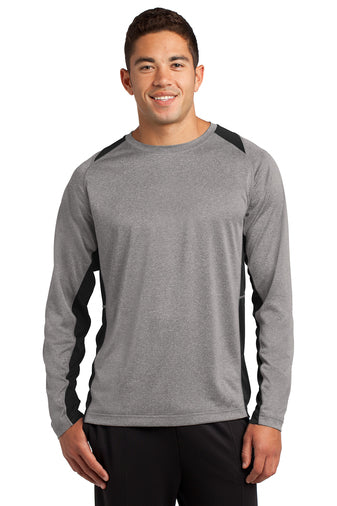 Sport-Tek® Long Sleeve Heather Colorblock Contender™ Tee