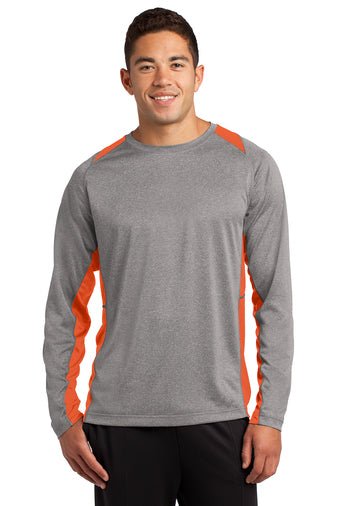 Sport-Tek® Long Sleeve Heather Colorblock Contender™ Tee