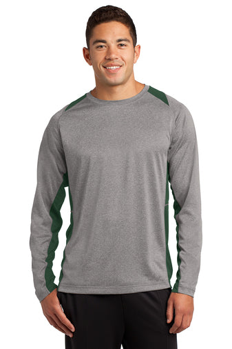 Sport-Tek® Long Sleeve Heather Colorblock Contender™ Tee