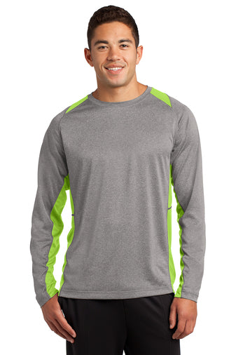 Sport-Tek® Long Sleeve Heather Colorblock Contender™ Tee