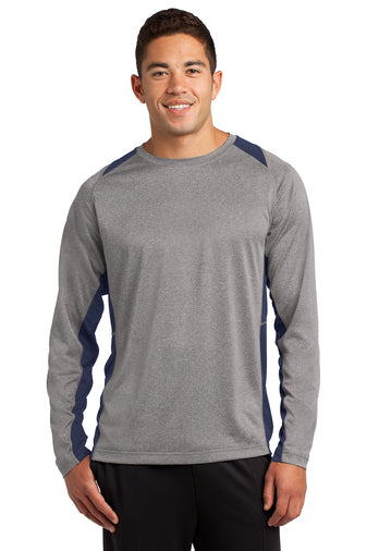 Sport-Tek® Long Sleeve Heather Colorblock Contender™ Tee