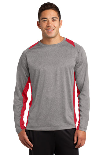 Sport-Tek® Long Sleeve Heather Colorblock Contender™ Tee