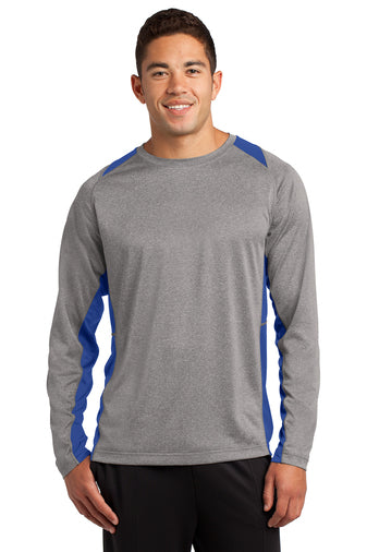 Sport-Tek® Long Sleeve Heather Colorblock Contender™ Tee