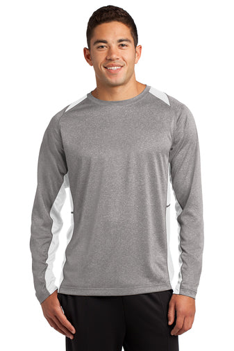 Sport-Tek® Long Sleeve Heather Colorblock Contender™ Tee